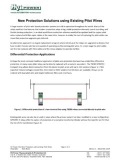New Protection Solutions using Existing Pilot Wires