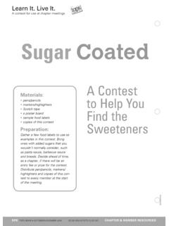 Sugar Coated - A Contest to Help You Find the Sweeteners