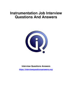 Instrumentation Job Interview Questions And Answers
