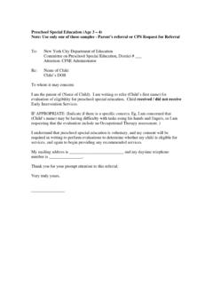 Parent's referral and CPS request for referral - CPSE