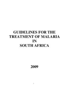 Guidelines for the treatment of malaria in South …