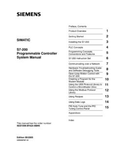 Preface, Contents 1 2 SIMATIC 3 S7-200 - Siemens