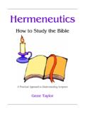 Hermeneutics: How To Study The Bible - The Church Of ...
