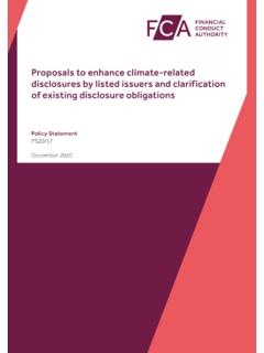 PS20/17: Proposals to enhance climate-related disclosures ...