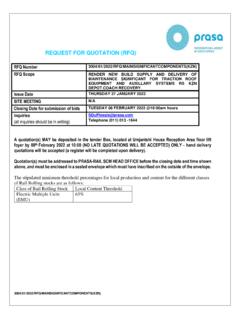 REQUEST FOR QUOTATION (RFQ)