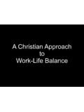 A Christian Approach to Work-Life Balance
