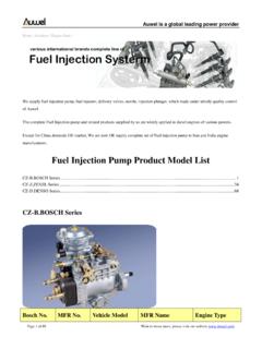 Fuel Injection Pump Product Model List - giordanobenicchi.it