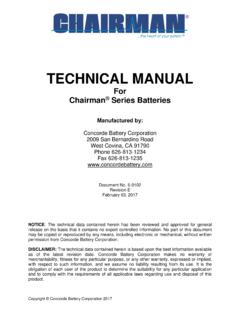TECHNICAL MANUAL - Concorde Battery