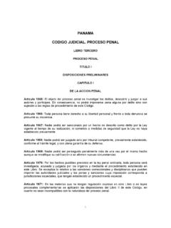 PANAMA CODIGO JUDICIAL. PROCESO PENAL - …
