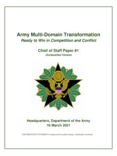 Army Multi-Domain Transformation