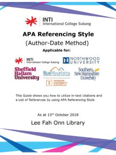 APA Referencing Style - INTI International University