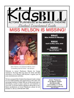 MISS NELSON IS MISSING! - actorsplayhouse.org