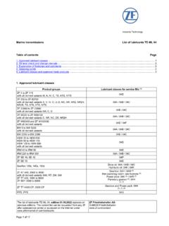 Marine transmissions List of lubricants TE-ML 04 Table of ...