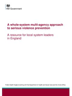 A whole-system multi-agency approach to serious violence ...