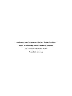 Adolescent Brain Development: Current Research and the ...