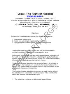 Legal: The Right of Patients - - RN.org&#174;