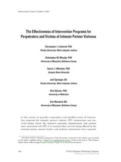 The Effectiveness of Intervention Programs for ...
