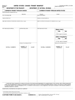 for Paperwork UNITED STATES - CANADA TRANSIT …