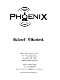 BigSound P5 Handbook - Phoenix Sound