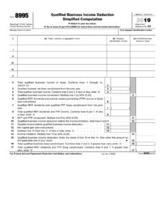 8995 Qualified Business Income Deduction - IRS tax forms