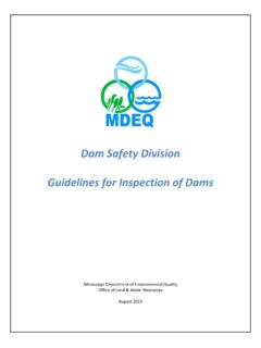 Dam Safety Division Guidelines for Inspection of Dams