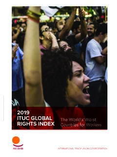 2019 ITUC GLOBAL RIGHTS INDEX Countries for Workers