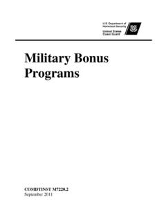 MILITARY BONUS PROGRAM - United States Department of …
