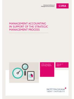 ManageMent accounting in Support of the Strategic …