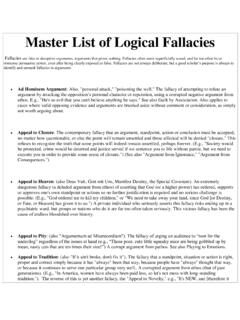 Master List of Logical Fallacies - Home | LBCC