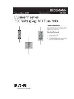 Bussmann series 500 Volt gG/gL NH fuse links data ... - Eaton