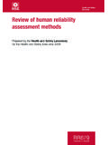 Review of human reliability assessment methods RR679