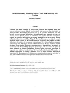 Default Recovery Rates and LGD in Credit Risk …