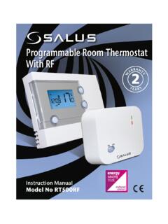 Programmable Room Thermostat With RF - SALUS Controls