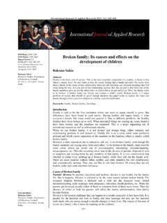 ISSN Online: Broken family: Its causes and effects on the ...