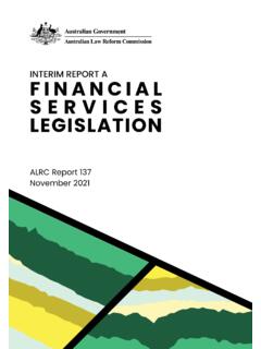 INTERIM REPORT A FINANCIAL SERVICES LEGISLATION