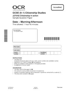 OCR GCSE (9-1) Citizenship J270/02 - Citizenship in …