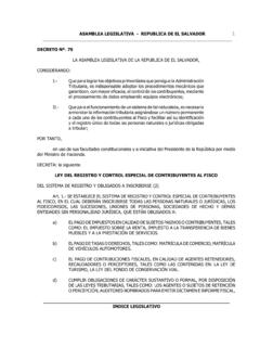 ASAMBLEA LEGISLATIVA - REPUBLICA DE EL SALVADOR 1 …