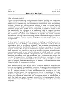 Semantic Analysis - Stanford University