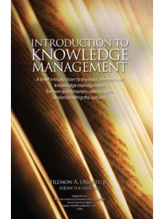 Introduction to Knowledge Management - ASEAN Foundation