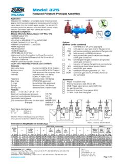 Model 375 - Backflow Parts &amp; Repair Kits