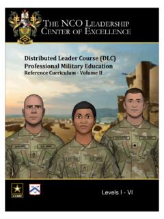 Distributed Leader Course (DLC) Professional Military Education