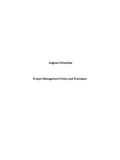 Project Management Policy and Procedure - Lingnan …