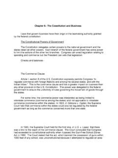 Chapter 6– The Constitution and Business