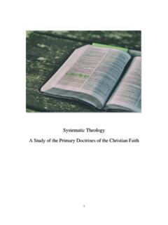 Systematic Theology A Study of the Primary Doctrines of ...