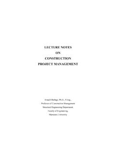 LECTURE NOTES ON CONSTRUCTION PROJECT …