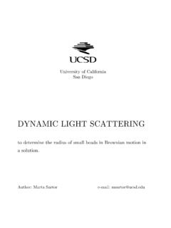 DYNAMIC LIGHT SCATTERING