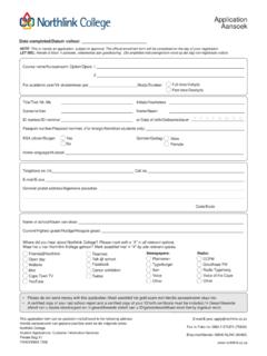 application form 2015 without the 2015 - Northlink