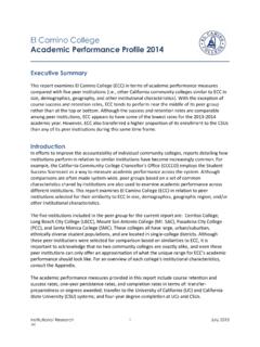 El Camino College Academic Performance Profile 2014