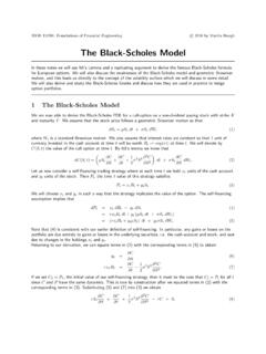 The Black-Scholes Model - Columbia University