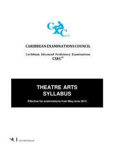 Theatre Arts 2012 - CXC | Education